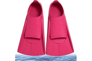 CHINGCOO Palmes de natation courtes en silicone pour enfants, palmes courtes pour enfants, palmes d'entraînement courtes pour garçons et filles