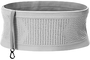 Adorila Slim Running Belt, Running Belt Fanny Pack for Men Women, Travel Running Waist Belt for Money and Passport (Grey, X-Large)