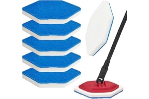 6 styck Bad och badkar mopp påfyllningar reserv, golvtork reservöverdrag tvättbar, Effektiv vattenabsorption, Kompatibel med Vileda Bath Magic Bad fleryta-svamp