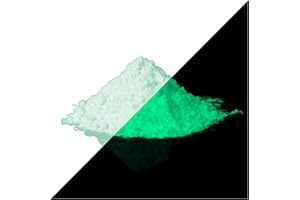 LUMENTICS Pigment vert haute performance phosphorescent – Pigments de couleur phosphorescents dans l'obscurité, poudre luminescente, pigment lumineux UV (40 g, 150 microns)