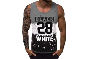 WAZZAP Tank Top Herren Bodybuilding Fitness Muskelshirt Gym Sport Workout Stringer Ärmellos T-Shirt mit Print