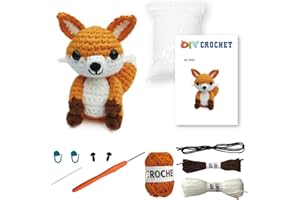 JODSEN Juego para principiantes de Ganchillo Lindo Zorro DIY Kit de Ganchillo Crochet Kit de Ganchillo Adecuado para adultos y niños Con instrucciones paso a paso y tutoriales detallados en vídeo (Zorro)