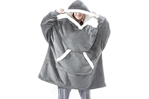 BKAZV Sudadera con Capucha de Gran Tamaño Batas de Casa Mujer Bata Manta Polar Batamanta Hombre Sherpa Sudaderas con Capucha Cálida Bolsillo Grande Regalo para sofá, Siesta,Manta de TV Adultos