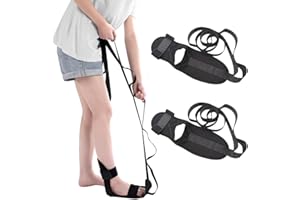 NC Pas do rozciągania jogi, 2 szt., pas do jogi, rozciągliwa taśma do stóp i nóg, pętla, więzadło, elastyczna taśma stosowana w przypadku zapalenia powięzi podeszwowej, łagodzi ból ścięgna Achillesa