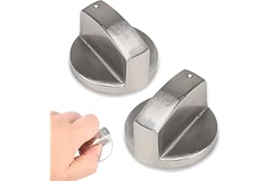 Qinsky Gasherd-Knauf,2er Pack Drehknopf Herd Gasherd Knöpfe Metall Gasherdknopf Gas Herd Steuer Knöpfe Metallofenknöpfe für Küchenherd Gasherdofen Kochfeld Zinklegierung 8mm*4cm