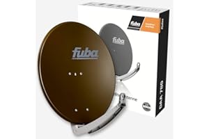 Fuba DAA 780 B braun Aluminium Satellitenschüssel 74x84 cm - Sat-Antenne/Sat-Spiegel mit Doppeltragarm, LNB-Halterung aus Alu Druckguss