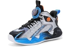 XINGHUANHUA Knob Buckle Shoes Basketball Shoes Boys Basketball Shoes Girls Fashion Sports Shoes Casual Basketball Shoes Kids Basketball Shoes