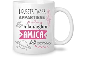 Yufansd Mug Tazza Caffè - alla Miglior Amica dell'Universo - Regali per Amica Regalo di Amicizia Originale Regalo di Compleanno Natale Amiche a Distanza Ceramica 350 ML (Amica)