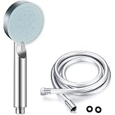 NEROLIA StoneSeries L&uuml;ks Duş Seti - 3 farklı P&uuml;sk&uuml;rtmeli Full Krom Kaplama El Duşu + 150 cm G&uuml;m&uuml;ş PVC Duş Spirali - Paslanmaz