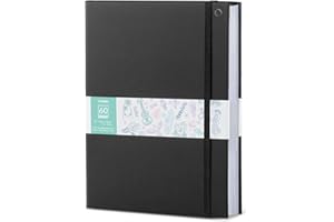 Ohuhu A4 Cuaderno de Dibujo Doble Cara Impermeable, Papel de Dibujo Grueso de 150 g/m², 60 Hojas/120 Páginas - Tapa Dura PU, Ideal para Rotuladores, Pintura y Bocetos