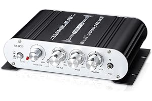 XRLUC 12V Mini Verstärker Bass mit Subwoofer, 2.1 Kanal 400 Watt Home Audio Stereo Hi-Fi Musik für Passiver Lautsprecher PC TV Auto (Kein Netzteil)