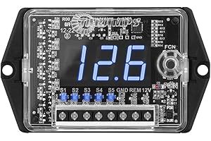 Taramp's Automotive Digital Voltmeter and Sequencer VTS 5.1 Blue LED Automotive Car Audio 5 Sequencer Outputs SPL Mode Voltage Protection, Digital Display, Car Audio Monitor, Black