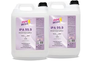 Gee-Wizz IPA 99,9 | Isopropanolo - Alcool Isopropilico 99,9% | 2x5L | Detergente Alcol per Pulizia Casa, Ufficio, Elettronica, Pulizia delle Resine Stampa 3D, Vasche Ultrasuoni, Multiuso