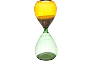 TFA Dostmann Reloj de Arena Naranja-Verde, 18.6009.02.41, 15 Minutos de Tiempo de Funcionamiento, Hourglass, Temporizador, Objeto Decorativo, de Cristal, Arena, 73 x 190 mm (Largo x Ancho x Alto)