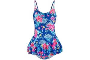 DivingBirds Girls Swimming Costume Me Kids Swimsuit One Piece Swimming Suit for Girls Adjustable Bathing Suits Age 4-9 Years