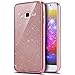 Produktbild FESELE Crystal Silikon Glitzer Schutzhülle für [Samsung Galaxy J7 2016] TPU Hülle Handytasche HandyHülle Etui Schale, Samsung Galaxy J7 2016 Luxus Shiny Glanz Sparkle Bling Überzug TPU Gel Transparent Silikon Tasche Schutzhülle Ultradünnen Rückseite Handytasche für Samsung Galaxy J7 2016 + Blau Eingabestift Stylus Touch Pen-Rose Gold