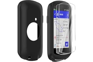 Braleto Cover +2 Vetro Temperato Compatibile con Garmin Edge 1040,Protezione Dello Schermo in Vetro di Durezza 9H Accessori per Computer Da Bicicletta GPS (Black)