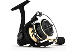 Ashconfish Fishing Reel, Freshwater and Saltwater Spinning Reel, Come with 109Yds Braid line. Lightweight Body, 5.0:1 Gear Ratio, 7+1 Steel BB, Max 17.6lbs Drag Power, Metal Spool &Handle.