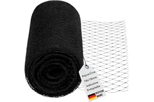 ‎AQUAONE AquaOne Teichnetz feinmaschig 2x3m Teichabdeckung für laubfreien Teich vielseitiges Netz in schwarz Abdecknetz mit 6 Spießen Schutznetz für Gartenteich