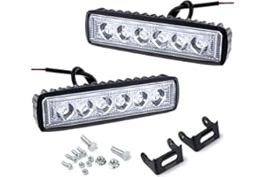 Lotvic 2 Piece Phare de Travail LED,12v 24v Projecteur Spot Phare de Travail Longue Portee LED Phare pour Moto Voiture Camion Tracteur SUV Bateau (18W)