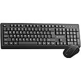 Zebronics Wireless Keyboard & Mouse Combo, 104 UV-Coated Keys, ₹ Key, 12 Multimedia Keys, Retractable Stand, 4 Button Mouse, 1600 DPI, High Precision,