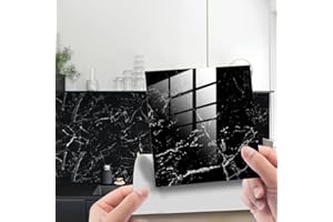 HORIWE Fliesenaufkleber Marmorierung 20x20cm Wandfliese Aufkleber 20 Stück PVC Fliesensticker Fliesen Folie Selbstklebende Tapete Wasserdicht Wandaufkleber für Küche, Schrank, Möbel, Tisch