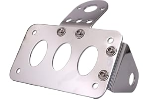 ITDEGNO Moto Accessoire License Plate Plaque d'immatriculation latérale Pince (sans feu arrière) Support de Plaque d'immatriculation Chromé