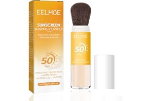 Sitovely Cipria fissante naturale per protezione solare,Sunscreen Setting Powder SPF 50,Cipria sfusa con finitura minerale opaca,Traslucido,Riduce al minimo le linee sottili e i pori (1PCS, M)