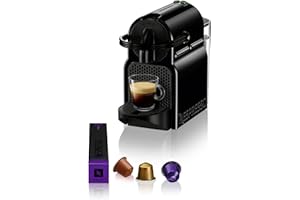 Nespresso DeLonghi EN 80.B - Inissia Capsule Coffee Pod Machine - Auto Brew Stop, fast Heat-up, auto Off - 0.8 Liters, 19 Bar - incl. 16 Pods - black