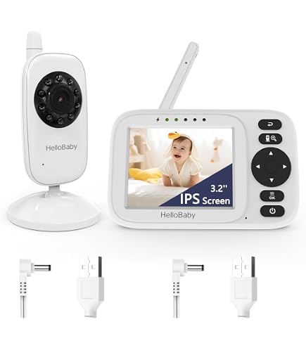 Motorola Baby Mbp 481 - Baby Monitor Video Digitale con Schermo LCD a Colori da 2.0, Modo Eco e Visione Notturna, Bianco