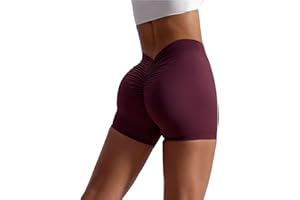 Qmttoae High Waisted Gym Shorts for Women Scrunch Butt Cycling Shorts Seamless Yoga Booty Workout Running Shorts