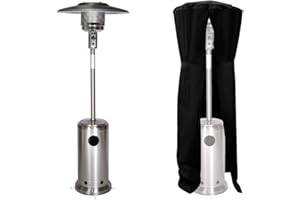 Happy Garden Parasol Chauffant Oslo - Chauffage d'extérieur au gaz INOX + Housse de Protection