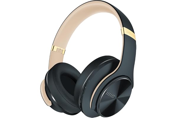 DOQAUS Casque Bluetooth sans Fil, Casque 90 Heure de Lecture, Casque Bluetooth 3 EQ Modes, Casque Audio avec Microphone Intégré, Casque sans Fil pour Cours en Ligne/téléphone/tablettes/pc