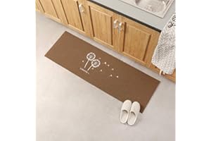 JameStyle26 Wycieraczka pod drzwi, mata wejściowa, mata zatrzymująca brud, antypoślizgowa, wiele motywów do wyboru mniszek lekarski (kawowa, mniszek lekarski, 40 x 120 cm)