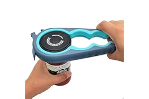 Adems Jar Opener Bottle Opener and Ring Pull Can Opener for Weak Hands, Arthritis Hands, Elderly and Children, Blue