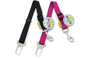 BPS BUENA PET SHOP BPS(R) 2X Cinturón de Seguridad de Coche,Ajustable para Perro,Color:Azul Oscuro,Azul Claro,Verde y Rojo,Safety Belt para Cachorro Gato Gata Mascotas Animales,Tamaño:(2.0 x 40/58cm). BPS-2675 * 2