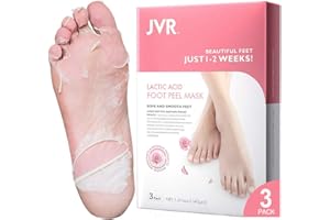 ‎JVR JVR Fußmaske, 3 Paar Milchsäure Fußpeeling Maske, Feuchtigkeitsspendende Fussmaske, Hornhaut Socken, Natürlich & Sanft Fußpflege, zur Entfernung von Hornhaut, Repariert Raue Fersen