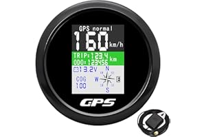PIOUSUNT 85mm Boot Geschwindigkeitsmesser GPS Tacho Digitale Geschwindigkeitsmessgerät Kilometerzähler WasserdichterTachometer Messgerät für Auto Boot Yacht