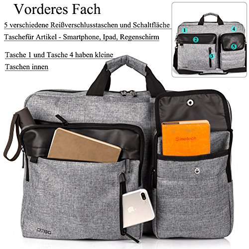 DTBG Nylon mehrzweck Businesstasche mehrfachfach Reise Rucksack ger  umig Laptop Tasche Messenger Bag Aktentasche Computer Schultertasche Wanderntasch
