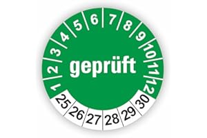 ‎FASSBENDER-DRUCK PRÜFPLAKETTEN Fassbender-Druck PRÜFPLAKETTEN - Hochwertige Prüfetiketten GEPRÜFT Ø 40mm - Selbstklebende PVC-Folie - Wartungsetiketten für Prüfung - Prüfplakette für Prüfungsnachweis (250 Stück)