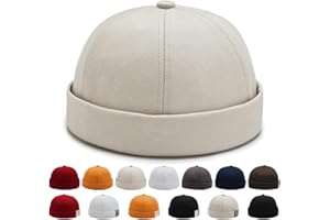 YKDLLF Bonnets Homme Hiver Bonnet De Nuit Homme Femme Homme Adapté Bonnet Docker en Adjustable Docker Hat Casquette sans Visiere Rolled Cuff Brimless Hat Bonnet Marin Beanie Worker Caps Homme Bonnet