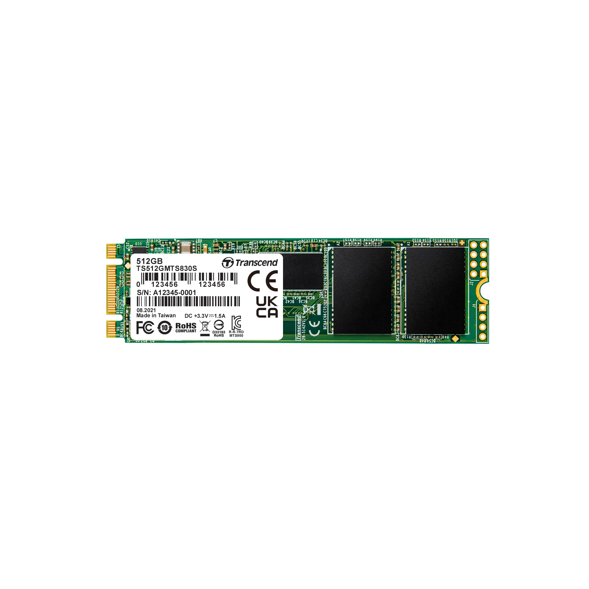 Transcend 512GB M.2 2280 Internal (SSD)| SATA III 6Gb/s SSD | 3D NAND Flash | DDR3 DRAM Cache | Read/Write - up to 560/500 MB/s | 280 TBW | 5 Yrs. Warranty | TS512GMTS830S