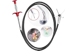 61" Flexible Drain Snake Clog Remover, Multi-Purpose Bendable Grabber Reacher Tool, Household Drain Opener for Kitchen Sink, Bathroom Tub, Shower, Toilet and Sewer Clog Drains