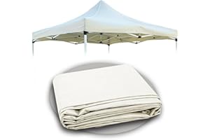 IBK Telo ricambio per gazebo 2x2/3x3/6x3 Tetto tessuto beige impermeabile doppio Anti Raggi UV, resistente (3x3 PRO)