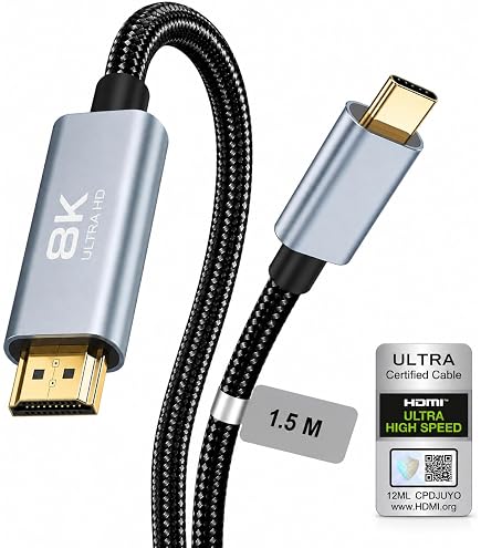 Ranz Type C to HDMI Converter, HDMI 4K, 15cm Cable, Compatible