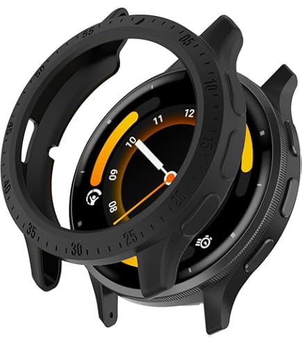 ToVioc Hoes met beschermfolie, compatibel met Garmin Venu 3S, krasbestendig, volledige bescherming, flexibele TPU-beschermhoes voor smartwatch, zwart en transparant