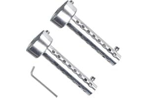 Wjelet 2Pcs 35mm Universal Motorcycle Exhaust Baffle Muffler Insert, Removable DB Killer Silencer, Motorbike Exhaust Pipe Silencer Can with Hex Key with Hex Key for Easy Installation(Silver)