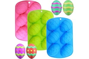 3 pezzi di stampi in silicone, maxin stampi in silicone a forma di uovo di Pasqua,stampi in silicone per cioccolato per caramelle, cioccolato, gelatina, fondente per decorazioni per torte