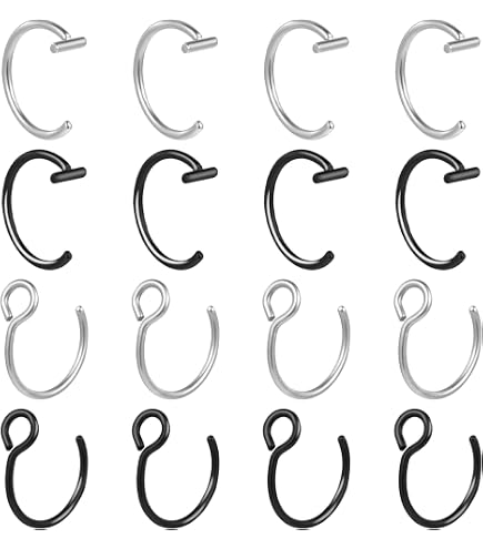 Lot 3 Faux Piercings Anneaux Nez/Lèvre/Sepum – Acier Inoxydable, Style Smiley & Septum Unisexe Sans Percage