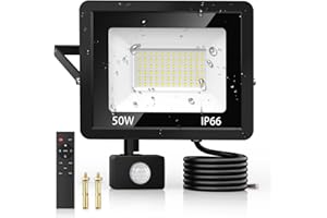 VIIIVA 50W Led Strahler mit Bewegungsmelder Außen Fernbedienung, 6500K Kaltweiß 72 Leds Superheller Aussenleuchte, 4500LM IP66 Wasserdichte Außenstrahler für Garten Garage Hof